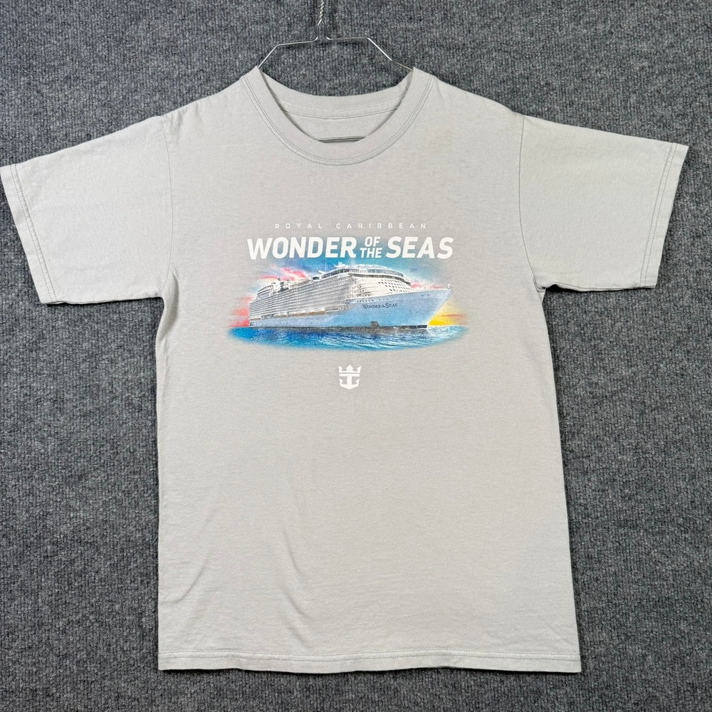 Royal Caribbean T-Shirt Youth Medium Gray Wonder of the Seas Graphic Tee